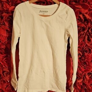Famous Girls White Long Sleeve Top Size Small (6/7)